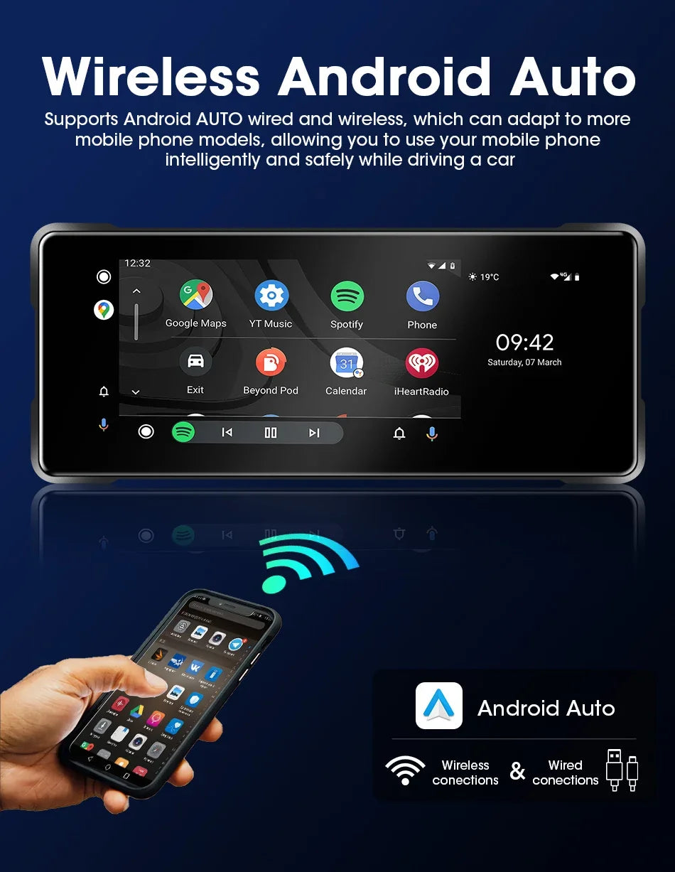 Srnubi 7" Motorcycle GPS Navigator | Waterproof & CarPlay - View 12 | Henderson Shop