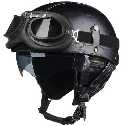 Vintage Half Face Helmet | Leather - View 21 | Henderson Shop