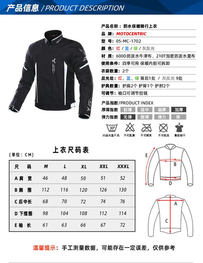Hendersonshop Men's Biker Jacket Wear-Resistant Motorcycle Jacket Waterproof Motorcyclist Motorcycle Accessories