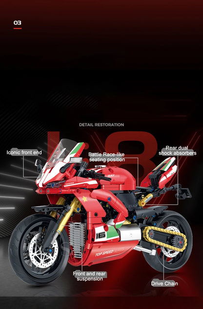 500+pcs 1:8 technology motorcycle block model;highly simulate the original ca... | Henderson Shop