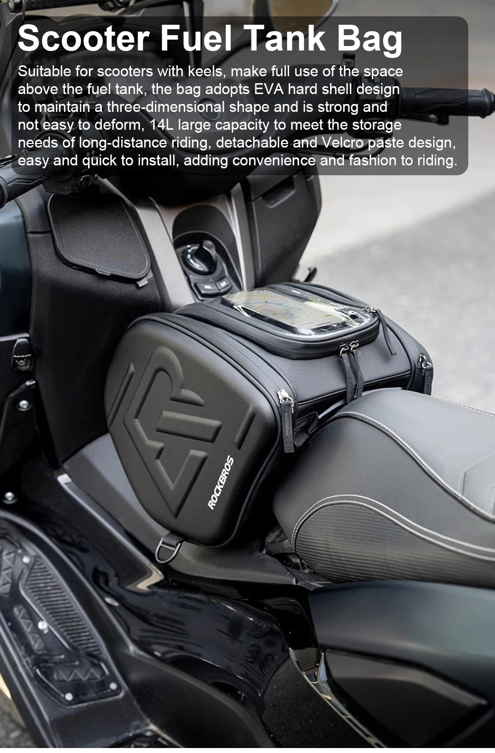 Scooter Tunnel Bag EVA Hard Shell Motorcycle Fuel Tank Bag Pedal Saddle Bag for Yamaha XMAX 125 250 300 400 NMAX 125 155 160