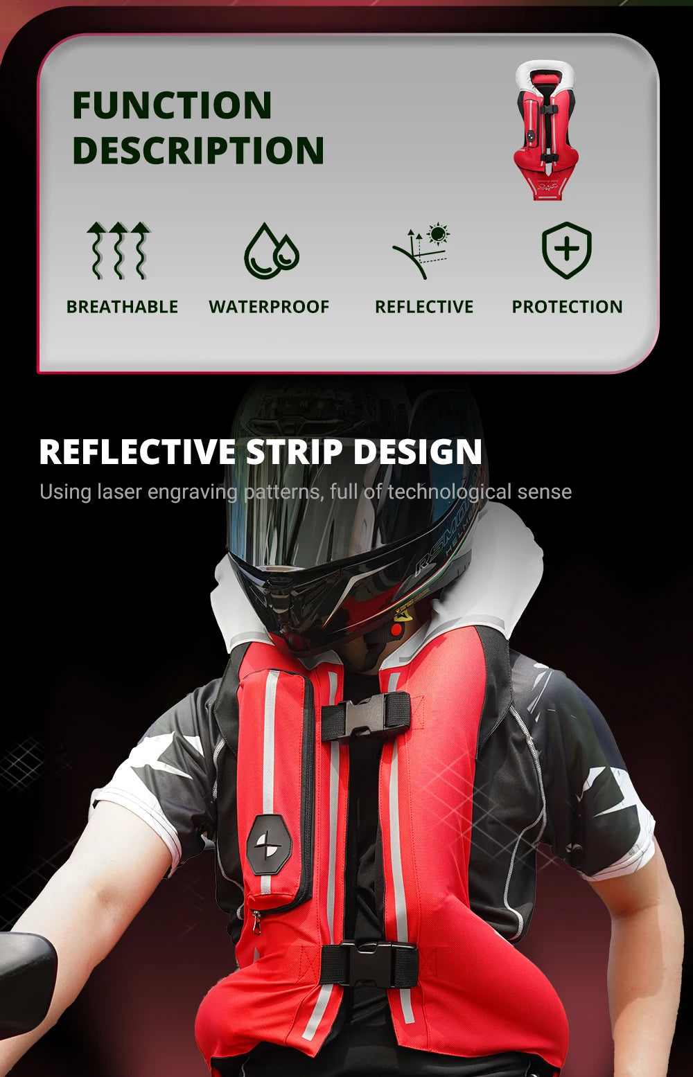 Motorcycle Airbag Safety Vest | CO2 Anti-Crash Protection | Henderson Shop