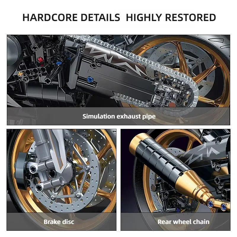 2000PCS+ Tech 1:5 Motorcycle Building Blocks Set for Adult Racing Motorcycle ... | Henderson Shop