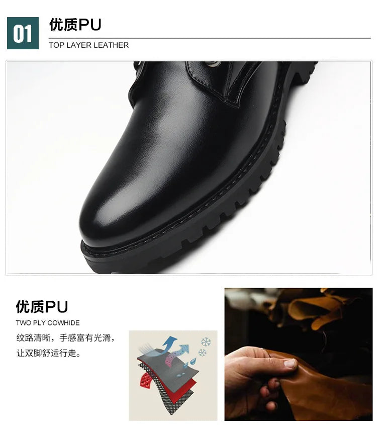 Winter new men's warm PU boots men's high top military boots rivet motorcycle boots motocross shoes