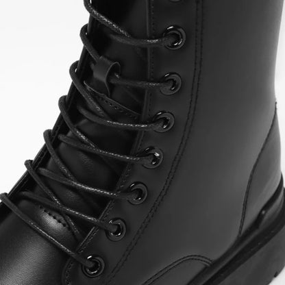 Black Men's Casual Leather Boots Fashion Winter Men Work Boot Mens