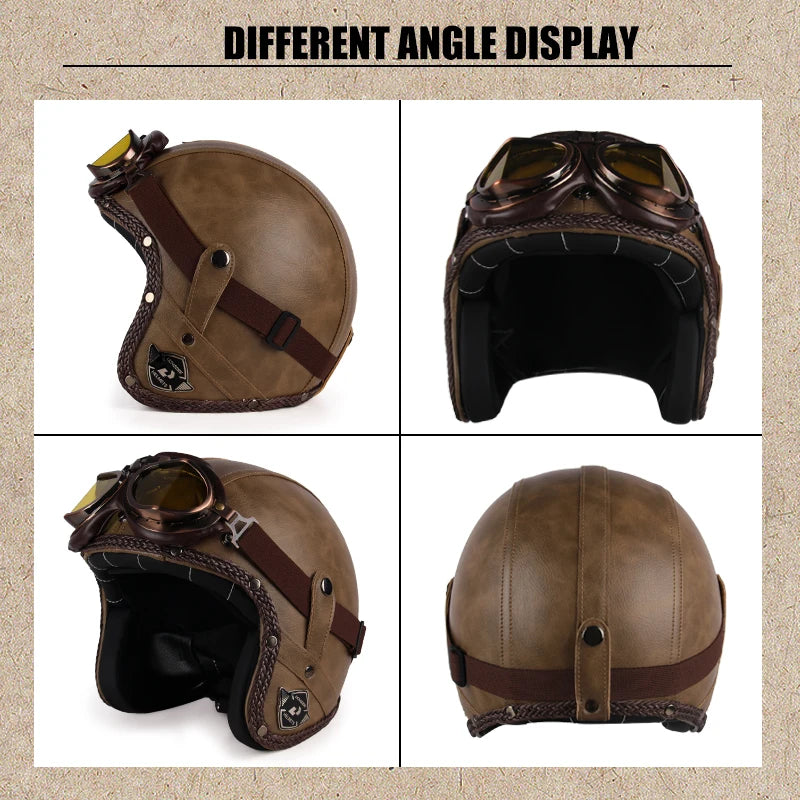Uchoose Vintage Half Face Helmet | Leather - View 4 | Henderson Shop