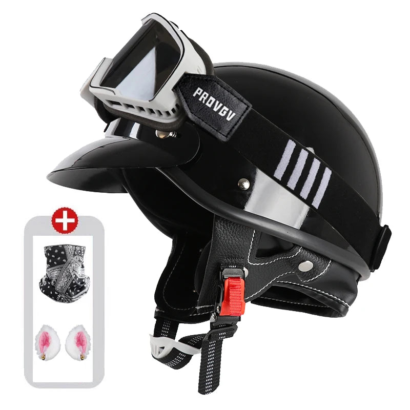 Vintage Half Face Helmet | Bluetooth - View 23 | Henderson Shop