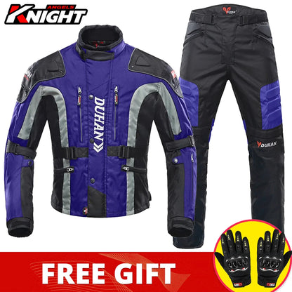 Hendersonshop DUHAN Motorcycle Jacket Pants Suit Waterproof Racing Jacket Protective Motocross