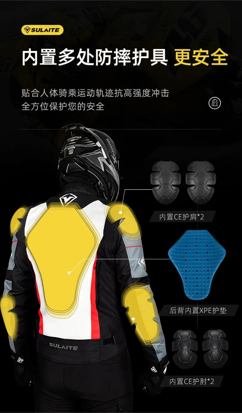 Helmets - Waterproof Men Motorcycle Jackets Windproof Motorcycle Rally Clothes Detachable Warm