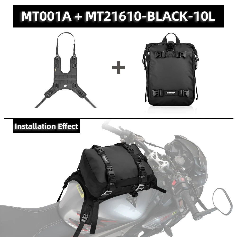 Rhinowalk Tank Bag - additional shot showing motorcycle tank bag features and details
