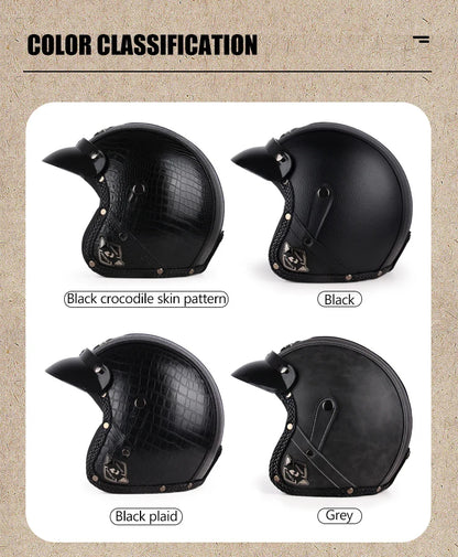 Uchoose Vintage Half Face Helmet | Leather - View 13 | Henderson Shop