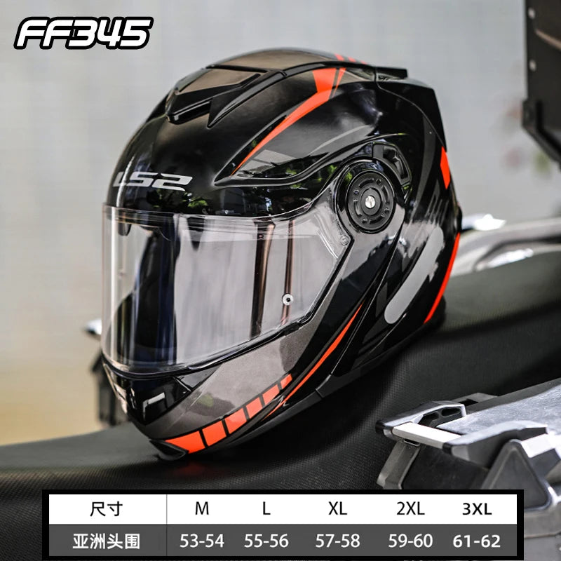 Hendersonshop Original LS2 FF345 Motorcycle Helmet Flip Up Full Face Casque