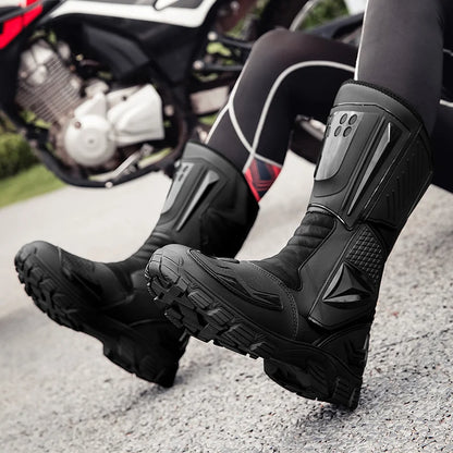 Motocross Dirt Bike Boots Off-Road Motorcycle Riding Shoe TPU Protection Ankle Support Anti-Slip Sole Adventure Enduro Boots Men