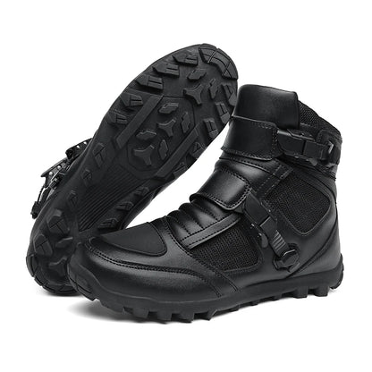 Hendersonshop Motorcycle boots Casual men's motorcycle shoes Motorcycle riding shoes Leather