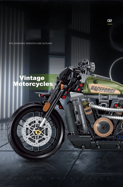 500+pcs 1:8 technology motorcycle block model;highly simulate the original ca... | Henderson Shop