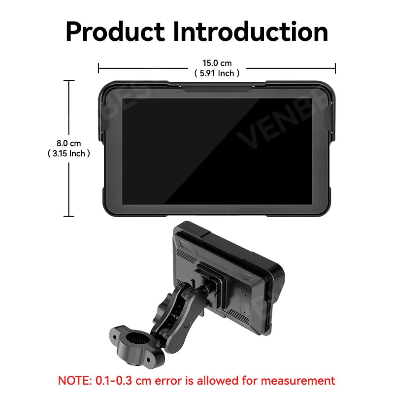 Venbes Motorcycle GPS Navigator | CarPlay & Android Auto - View 16 | Henderson Shop