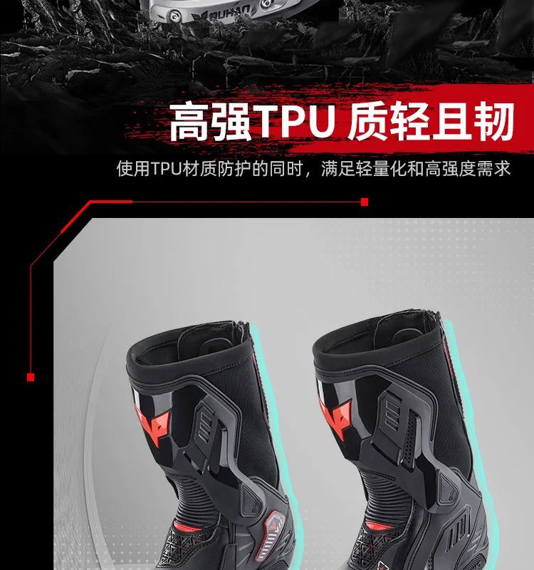 DUHAN New Motorcycle Boots Wear Resistant And Anti Fall Motorcycle Riding Boots Men Motocross Racing Boots
