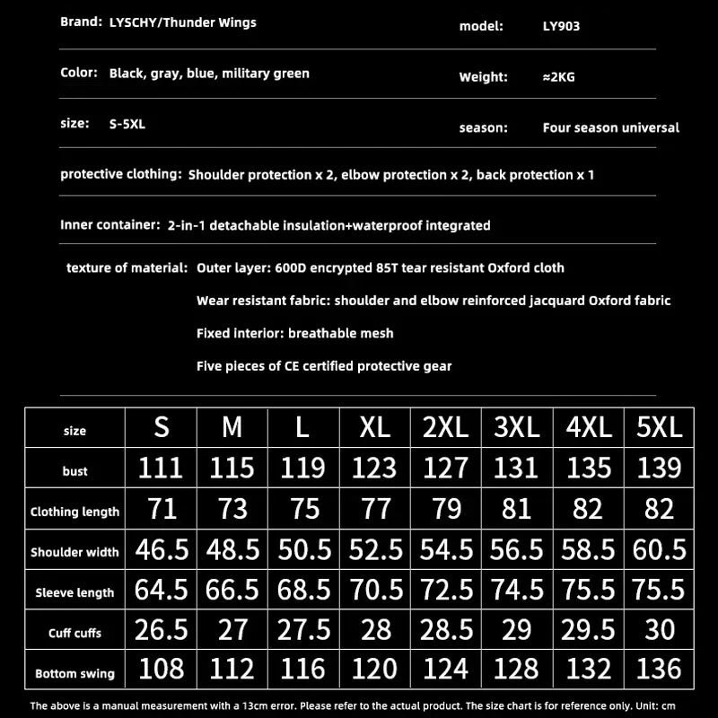 Hendersonshop LYSCHY Motocross Jacket Pants Autumn Winter Waterproof Warm Motorcycle Riding