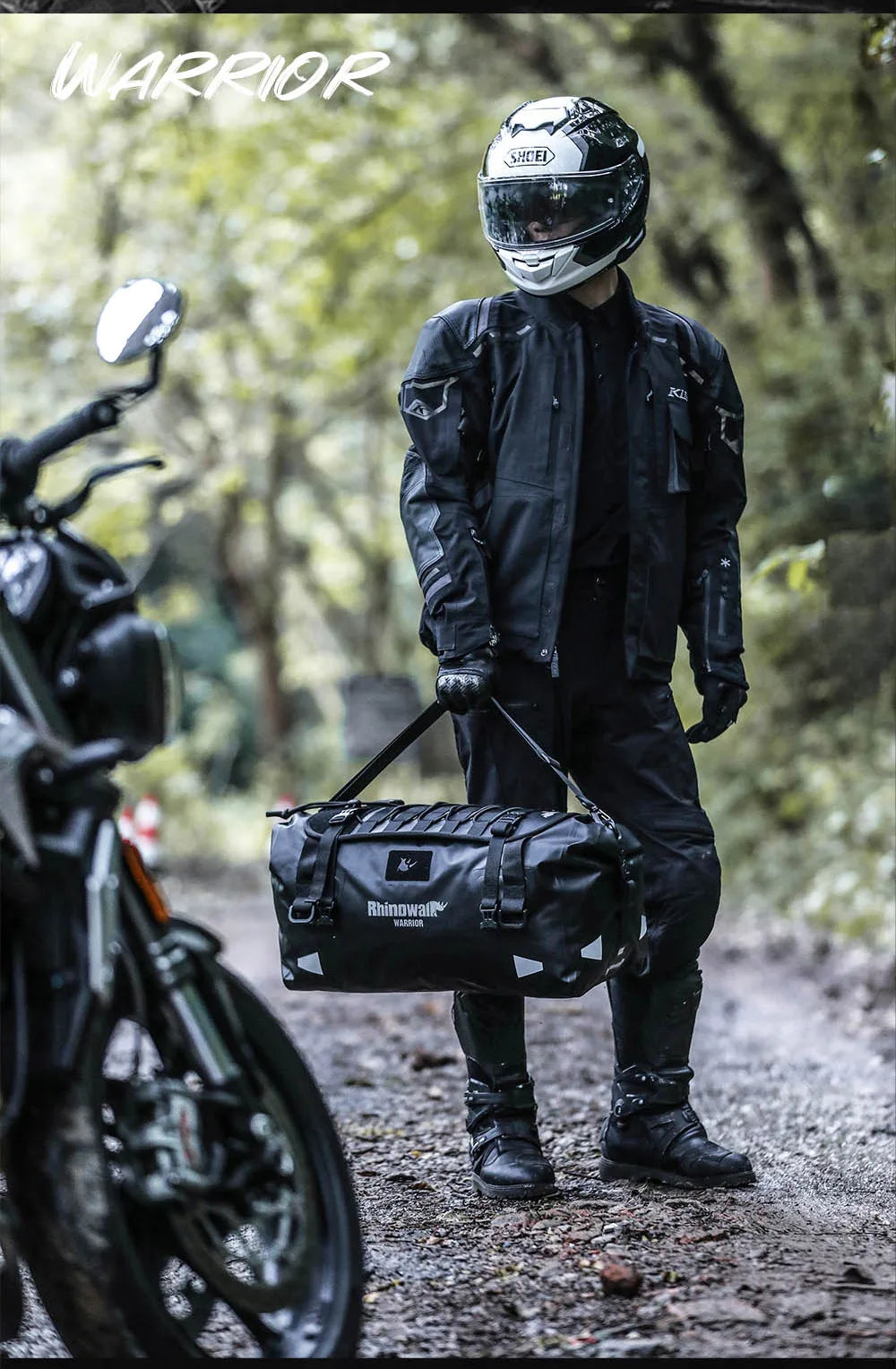 Rhinowalk Motorcycle Back Seat Bag Waterproof 20L/40L/65L Motorbike Saddlebag Travel Luggage MOLLE Expansion Panel Riding Pack