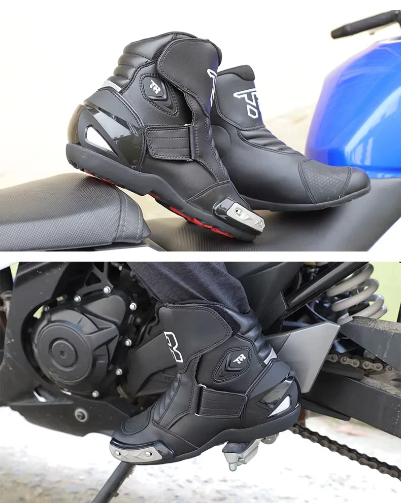 Men's Motorcycle Boots Waterproof Racing Boots Anti Fall Women Motocross Equipment Wear-resistant Rally Shoes Safety Riding