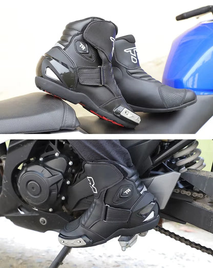 Men's Motorcycle Boots Waterproof Racing Boots Anti Fall Women Motocross Equipment Wear-resistant Rally Shoes Safety Riding