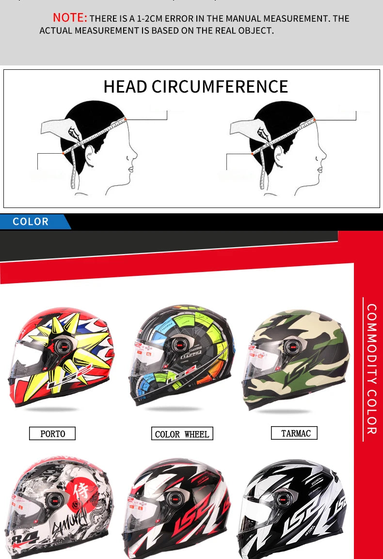 Helmets - LS2 Full Face Capacete Masculino ls2 FF358 Motocross Racing Man