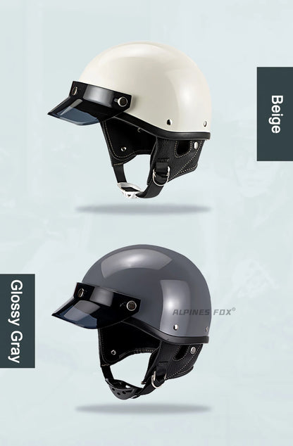 Vintage Half Face Helmet | DOT Certified & Half Face - View 12 | Henderson Shop