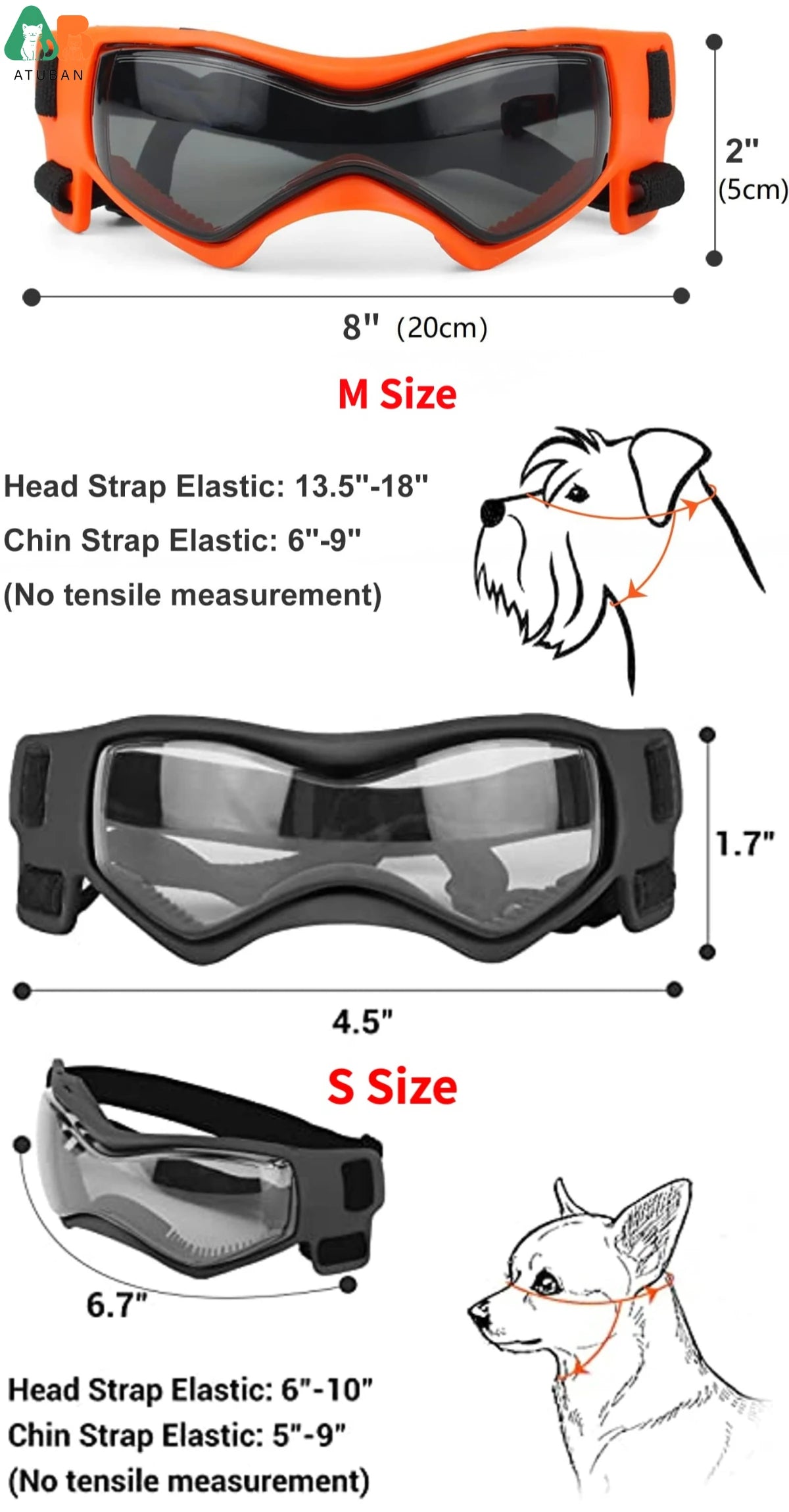 ATUBAN Dog Helmet and Dog Goggles for Small Dogs-Pet Motorcycle