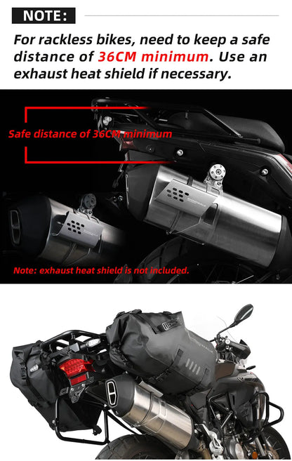 Rhinowalk Motorcycle Bag 100%Waterproof 18L/28L/48L Large Capacity 2 Pcs Univ... | Henderson Shop