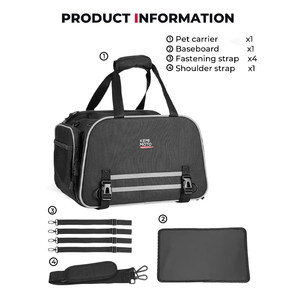 Motorcycle Pet Bag 20lbs Dog/Cat Carrier Bag Airline Approved Pet Travel Carrier Bag Portable Folding Pet Cat Dog Travel Carrier