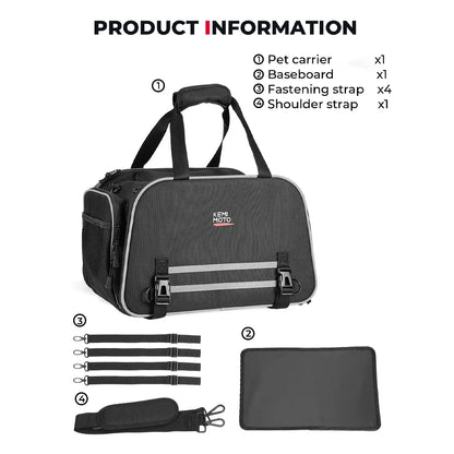 Motorcycle Pet Bag 20lbs Dog/Cat Carrier Bag Airline Approved Pet Travel Carrier Bag Portable Folding Pet Cat Dog Travel Carrier
