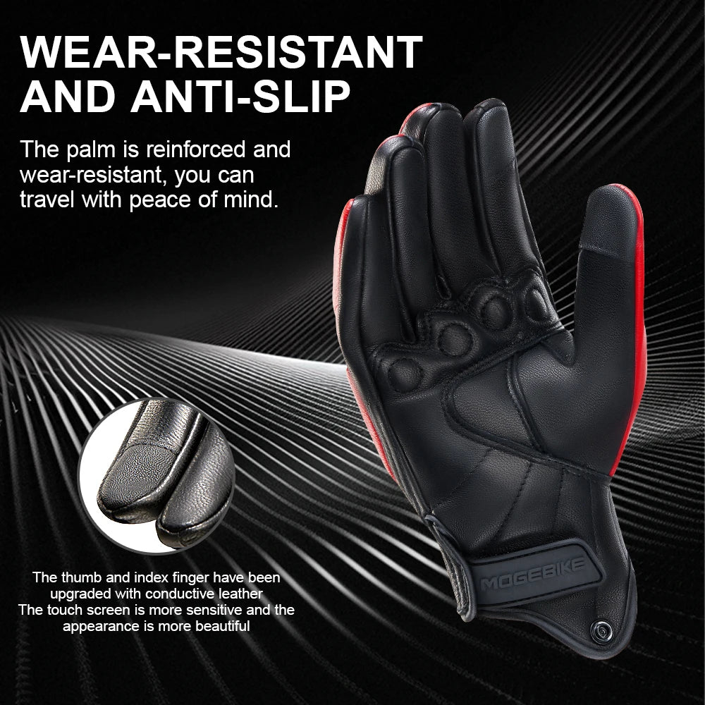 Leather Motorcycle Gloves | Leather & Breathable - View 2 | Henderson Shop