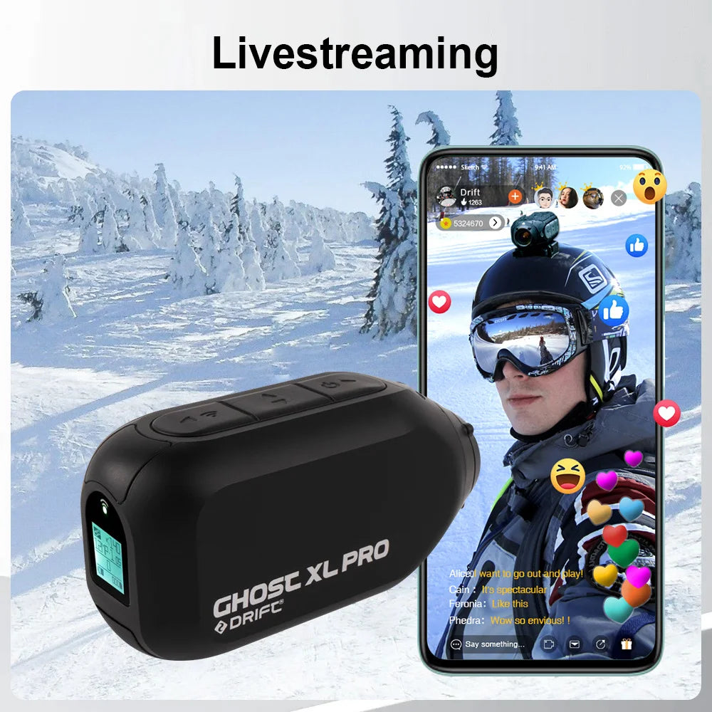 Drift Ghost XL Pro 4K HD Sports Action Camera WiFi IPX7 Waterproof Rotatable Lens Dashcam Mode  EIS Bicycle Helmet Motorcycles