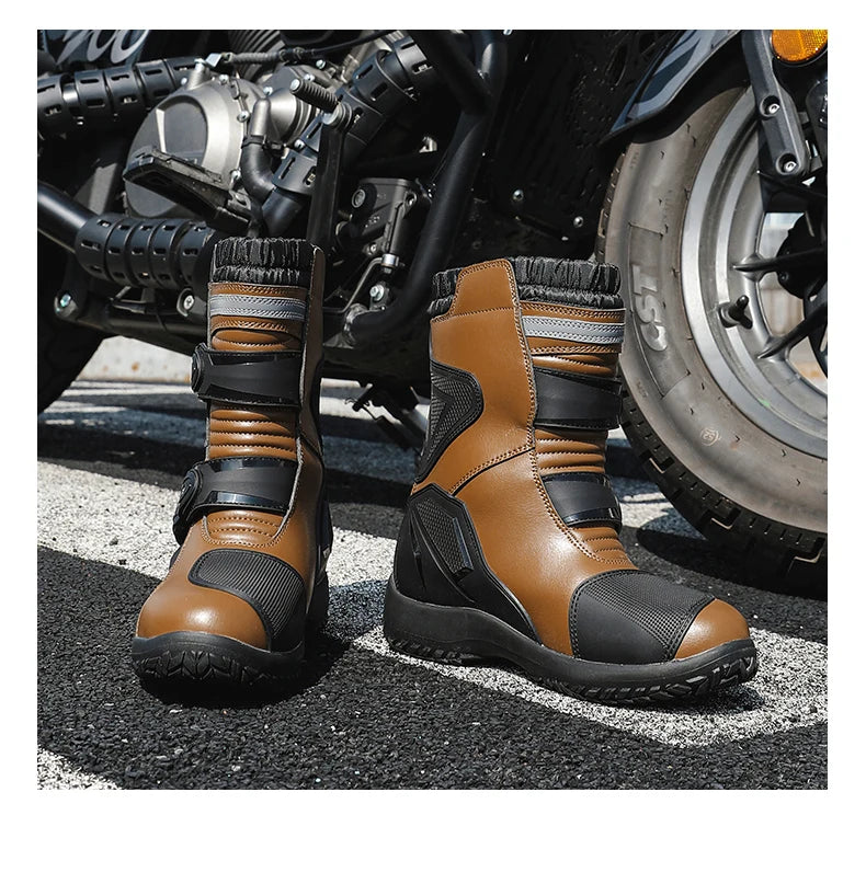 Men Motocross Boots Adventure Low Boots for ADV Riders Sport Touring  Motorcycle Boots Waterproof Riding Shoes Moto Riding Gear