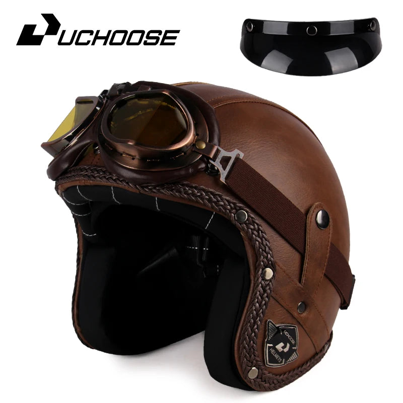 Uchoose Vintage Half Face Helmet | Leather - View 25 | Henderson Shop