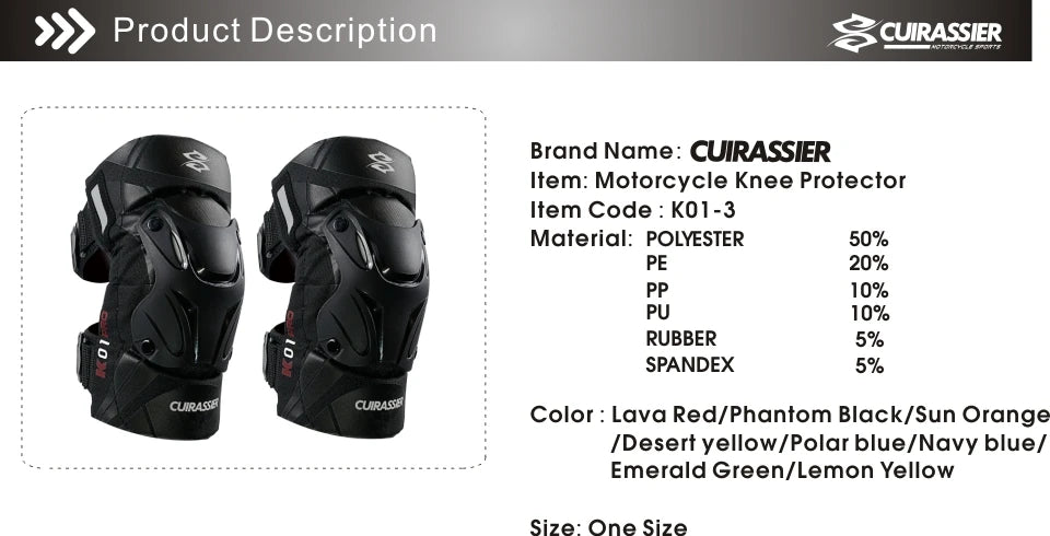 Cuirassier Motorcycle Knee Guards | Reflective - View 10 | Henderson Shop
