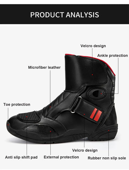 Men's Motorcycle Boots Outdoor Waterproof Motos Cycling Protective Shoes Motocross Off-Road Racing Boots Motorcycle Accessories