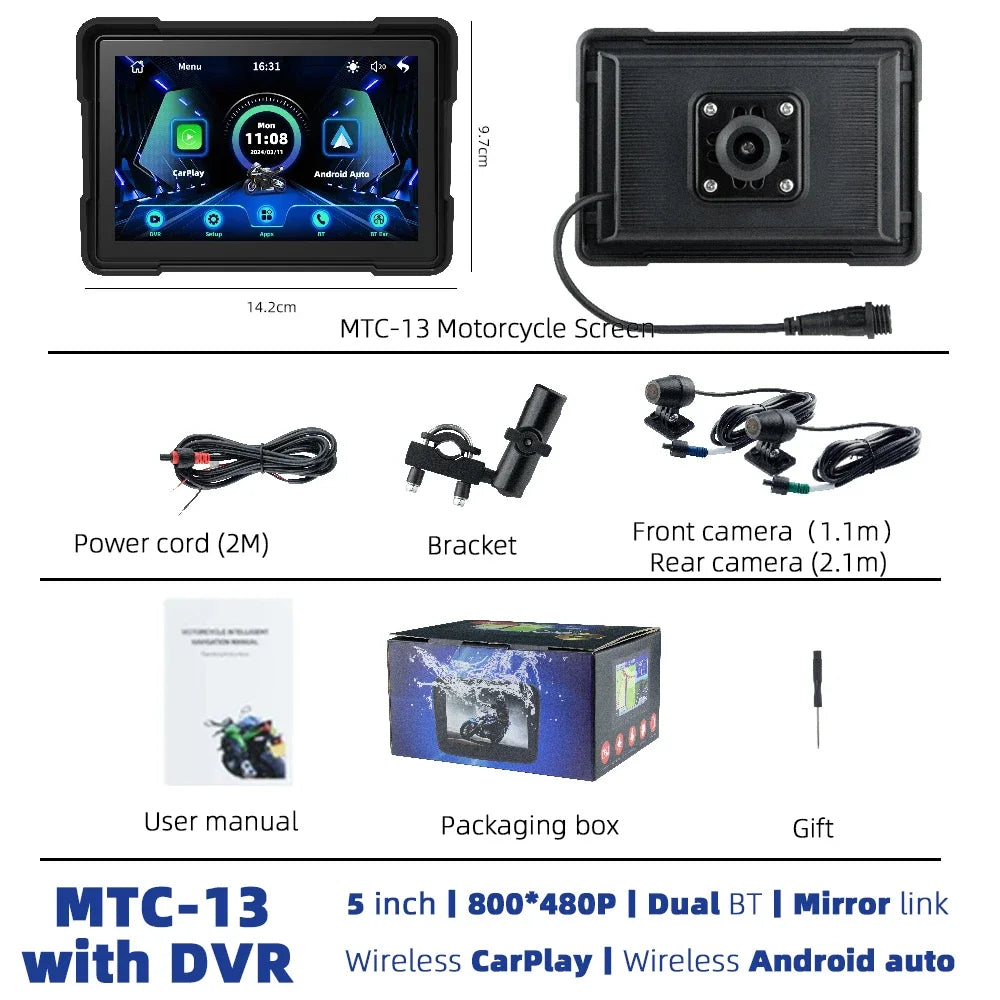 EKIY 5.0" Motorcycle GPS Navigator | CarPlay & Android Auto - View 26 | Henderson Shop