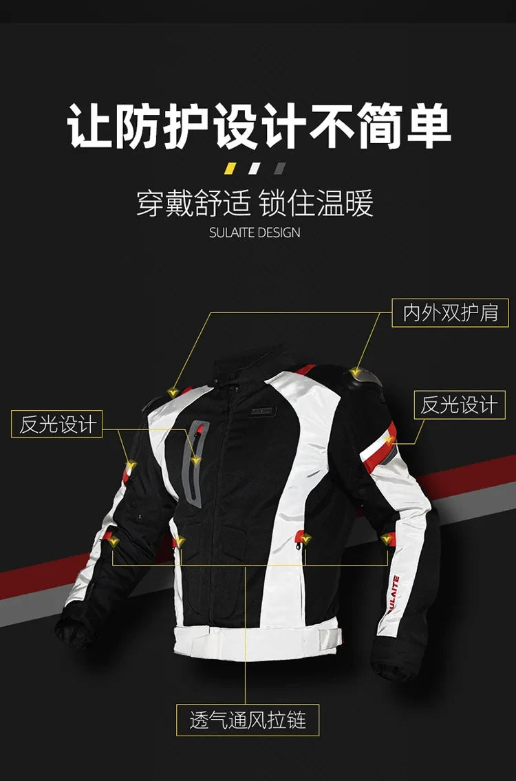 Helmets - Waterproof Men Motorcycle Jackets Windproof Motorcycle Rally Clothes Detachable Warm