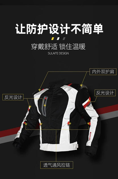 Helmets - Waterproof Men Motorcycle Jackets Windproof Motorcycle Rally Clothes Detachable Warm