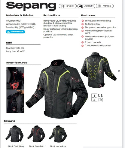 Hendersonshop LS2 Winter Motorcycle Jacket Men Women Waterproof Windproof Biker Jacket