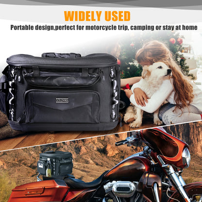 Motorcycle WaterproofLuggage 44L Pet Dog Cat Bag Touring Rear Bags Fits Luggage Rack/Passenger Seat with Sissy Bar Straps