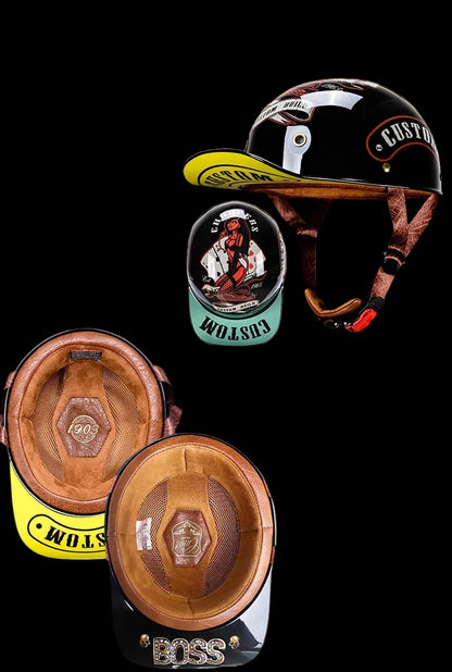 Vintage Half Face Helmet | Breathable & Summer - View 10 | Henderson Shop