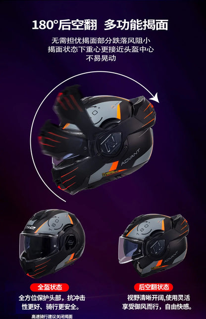 Hendersonshop LS2 FF906 Advant Flip Up Face Helmets ECE Motorcycle Modular