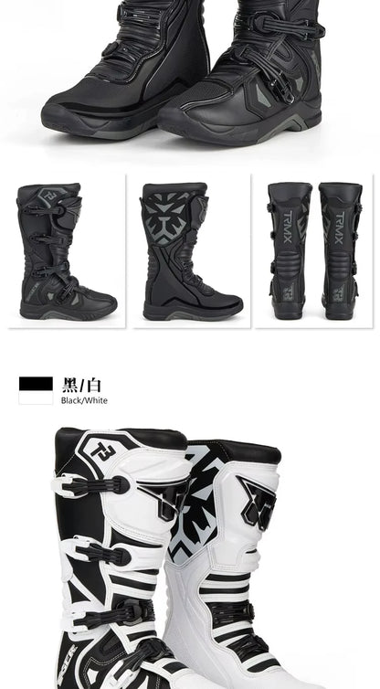 Men's Motorcycle Boots Waterproof Racing Boots Anti Fall Women Motocross Equipment Wear-resistant Rally Shoes Safety Riding