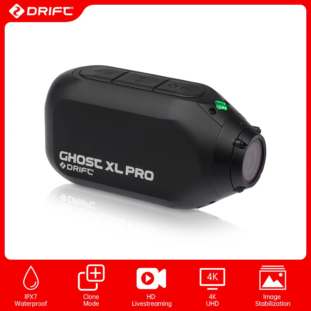 Drift Ghost XL Pro 4K HD Sports Action Camera WiFi IPX7 Waterproof Rotatable Lens Dashcam Mode  EIS Bicycle Helmet Motorcycles