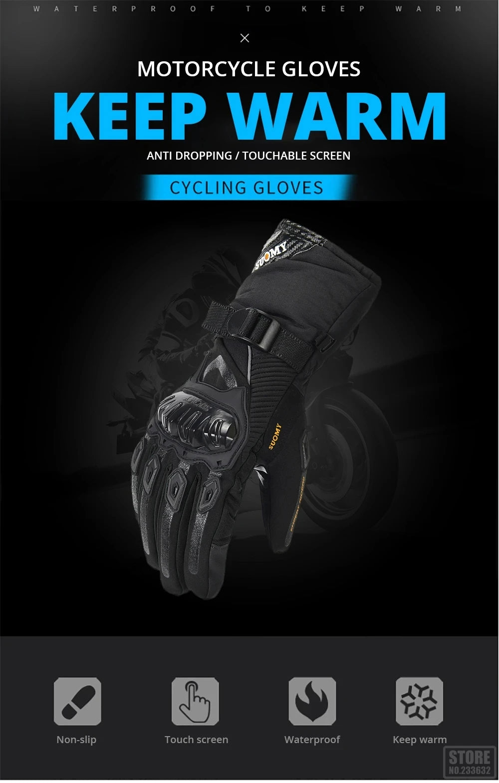 Winter Motorcycle Gloves | Waterproof & Winter - View 12 | Henderson Shop