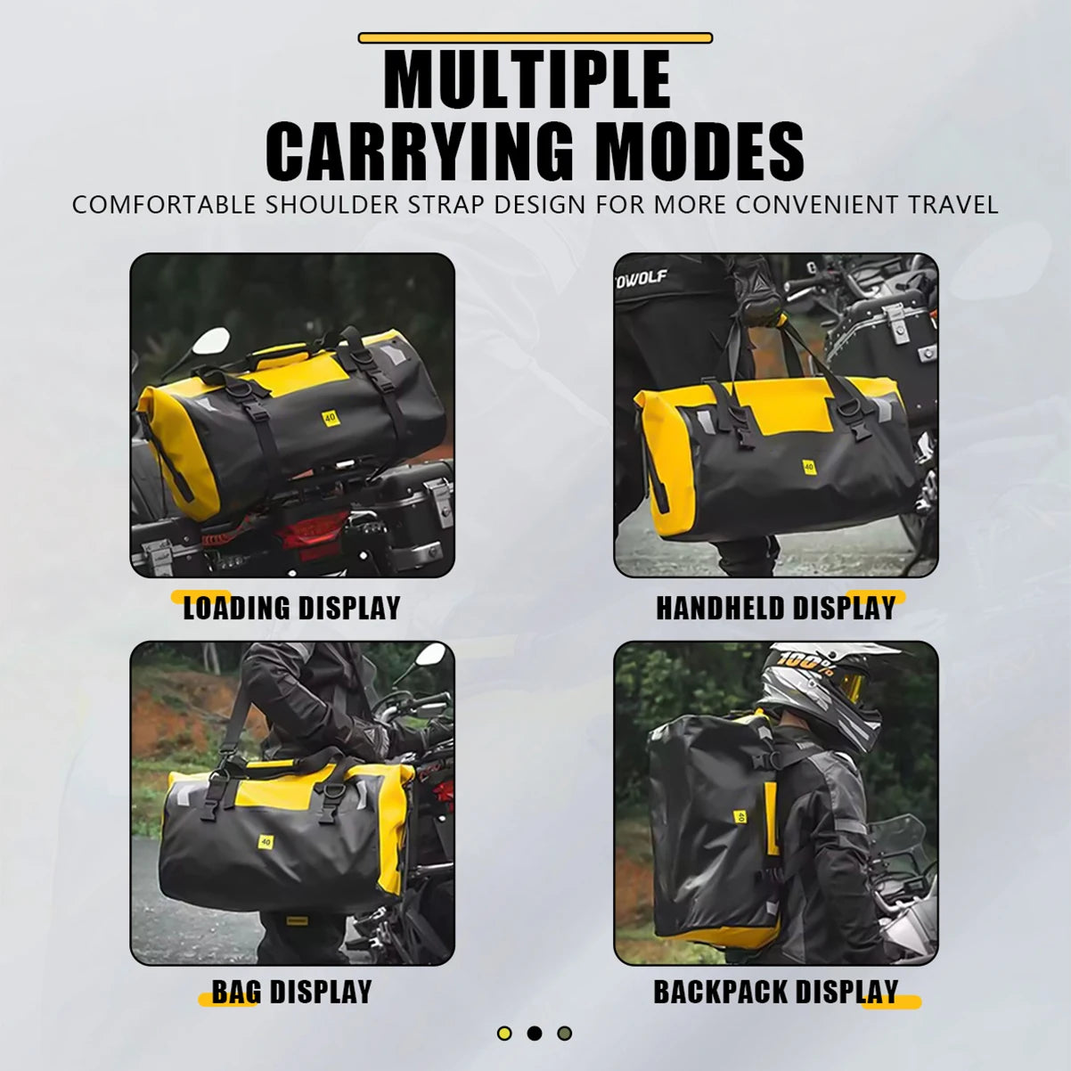 Universal Scooter Back Seat Bag Waterproof Motorcycle Tail Bag Motorbike Travel Cycling Riding Sport Luggage Pack