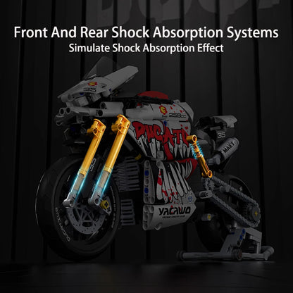 Hendersonshop Technical V4 Motorcycle Building Blocks Set Famous Super Motorbike Model