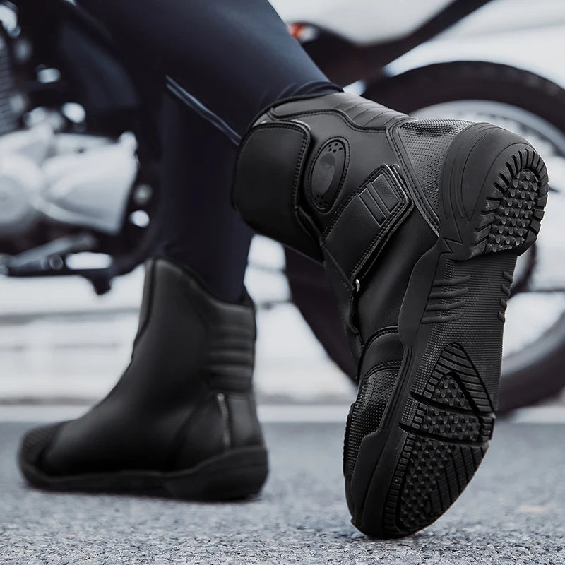 Men's Motorcycle Boots Outdoor Waterproof Motos Cycling Protective Shoes Motocross Off-Road Racing Boots Motorcycle Accessories